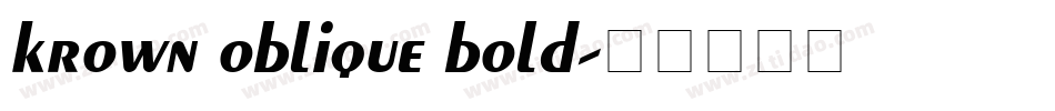 krown oblique bold字体转换